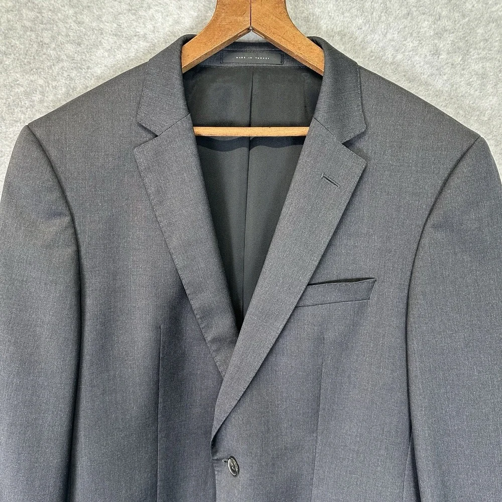 Boss Hugo Trabaldo Togna 1840 Super 120 Virgin Wool Blazer Sz 40R Black 2 Button